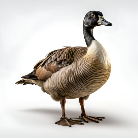 Duck isolated on a white background. 3d render illustration.の素材