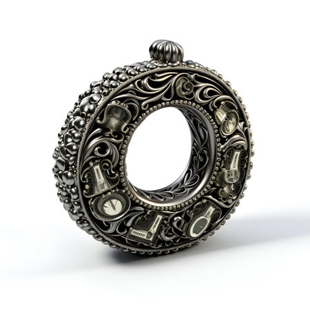 Jewelry ring on a white background. 3D illustration.の素材