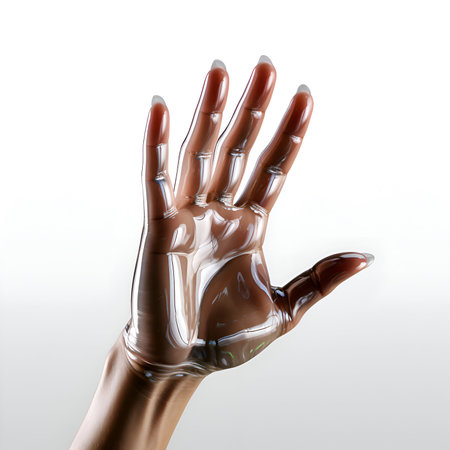 Close up of human hand gesturing on white background. 3D renderingの素材