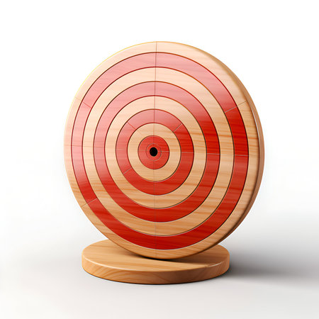 Archery target on a white background. 3d render. High resolutionの素材