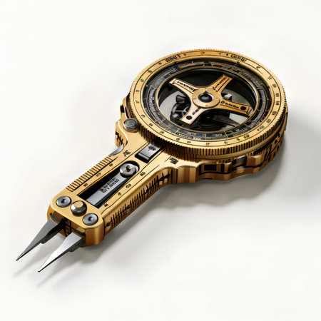 Compass isolated on a white background. 3d render image.の素材