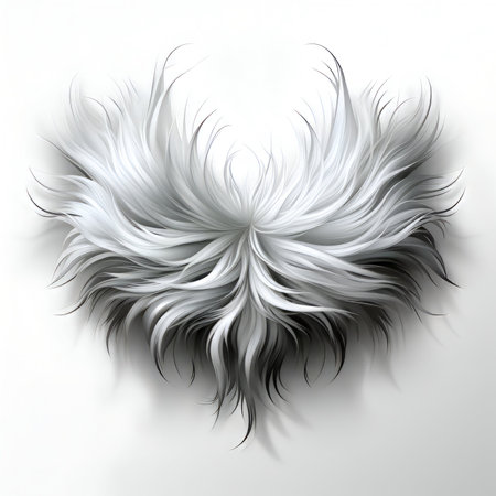 Black and white hair. Vector illustration of a fluffy gray hair.の素材