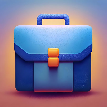 A modern. stylized illustration of a briefcase. Ideal for app icons. website designs. and presentations related to business. finance. and work.の素材