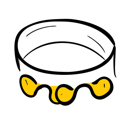Hand drawn cartoon illustration of a simple golden ring. perfect for adding a touch of whimsy to your designs.のイラスト素材