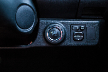 Button Engine start and stop, Button mirror control  L/Rの写真素材