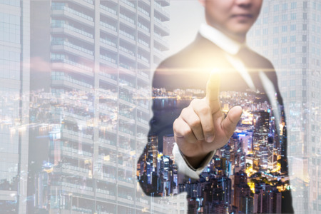 Business person working with modern virtual technology, Business man working, Business manの写真素材