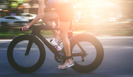 Asia cyclist road bike ridding on the road in charity tournament.の写真素材