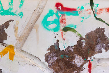 Photo texture of grungy and damaged painted concrete wall.の写真素材