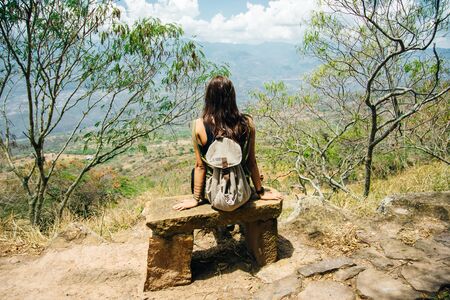 El Camino Real between Barichara and Guane in Colombiaの写真素材