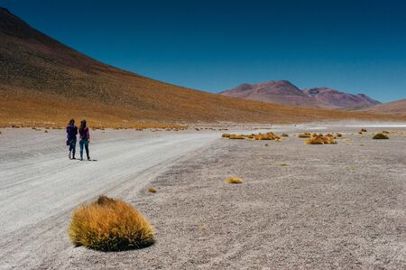girl is looking at desert in Uyuni bolivia america