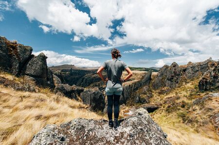 girl looks at Cumbe Mayo National Parkの写真素材
