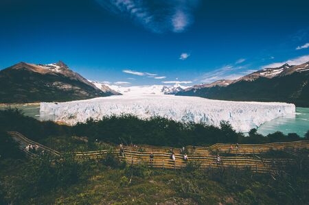 Panorama of Perito Moreno glacier in Argentinaの写真素材