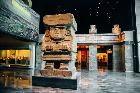 MEXICO CITY - JULY, 2019 Interior of National Museum of Anthropologyのeditorial素材