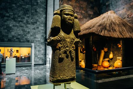 MEXICO CITY - JULY, 2019 Interior of National Museum of Anthropology