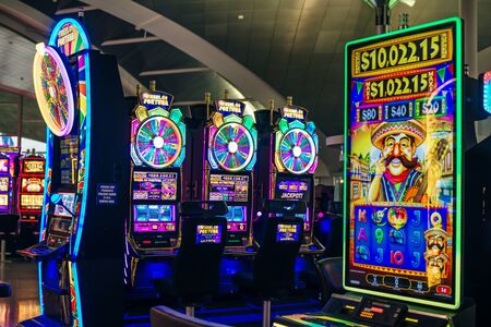 Las Vegas, Nevada, USA - december, 2019 : slot machines in aeroportのeditorial素材