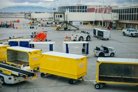 Las Vegas, USA - December, 2019 landscape of airfield of the International Airportのeditorial素材
