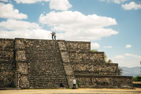 Teotihuacan, Mexico - June , 2018. Aztec ruins near Mexico city. The picture presents Piramide.