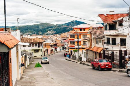 ecuador, Cuenca - december, 2018 old city of conquistadors in Latin America, streets.