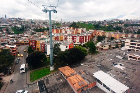Beautiful high angle view of Manizales city in Colombia coffee zone, South America.の写真素材