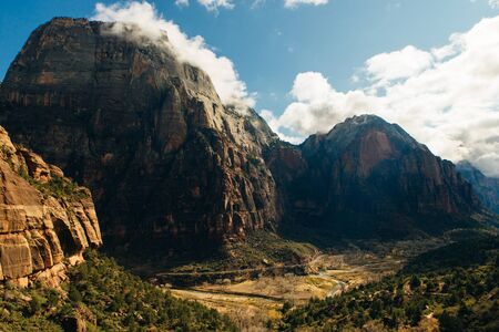 Zion National Park is an American national park located in southwestern Utah near the town of Springdale.の写真素材