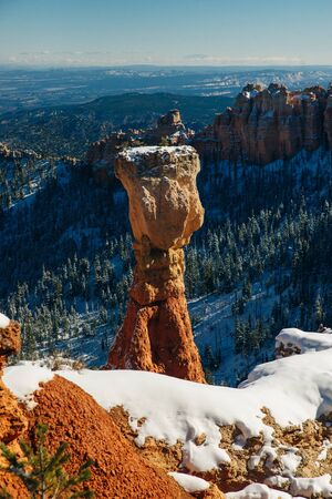 Thor's Hammer and the spectacular Hoodoo rock spires of Bryce Canyon, Utah, USA.の写真素材