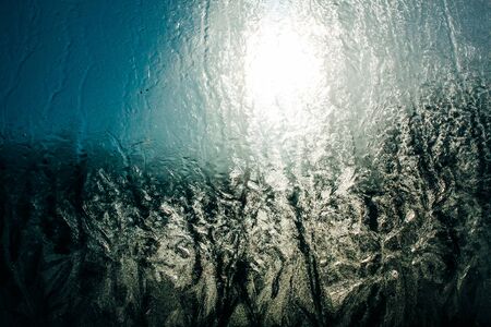 The texture of the ice. The frozen water.Winter background.