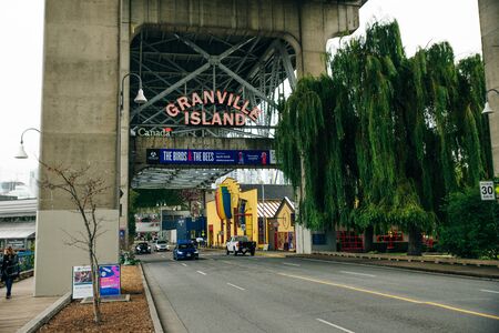 VANCOUVER, CANADA - AUGUST 2019 Granville Market sign. The market is a famous tourist attractionのeditorial素材