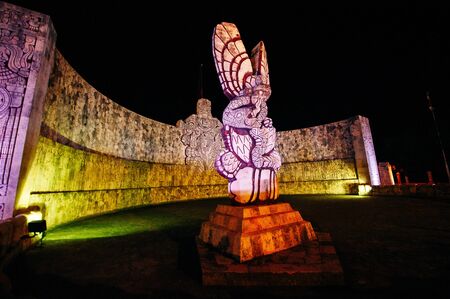 Mexico, Merida - may, 2019 Monument to the Fatherland at night.のeditorial素材