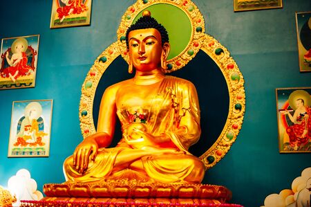 russis, buryatia - september, 2019 beautiful interior of a Buddhist monastery.