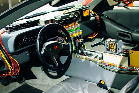 Los Angeles, CA - July 2019 Back to the Future DeLorean at the Petersen Automotive Museum