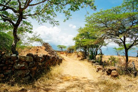 Hiking track Camino Real from Barichara to Guane in Colombiaの写真素材