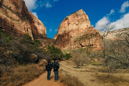 Zion National Park is an American national park located in southwestern Utah near the town of Springdale.の写真素材