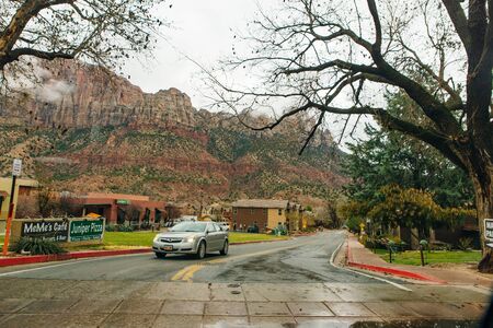 Zion National Park is an American national park located in southwestern Utah near the town of Springdale.の写真素材