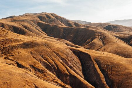 Peruvian Andean landscape, serpentine road to Huaraz, peruの写真素材
