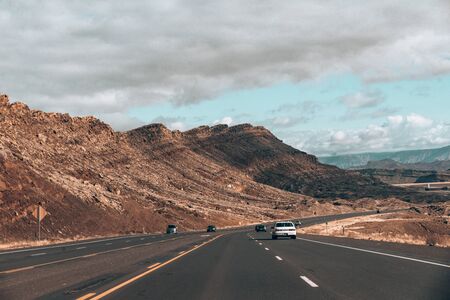 great basin hwy road to Hoover Dam, nevada, usa - december, 2019.のeditorial素材