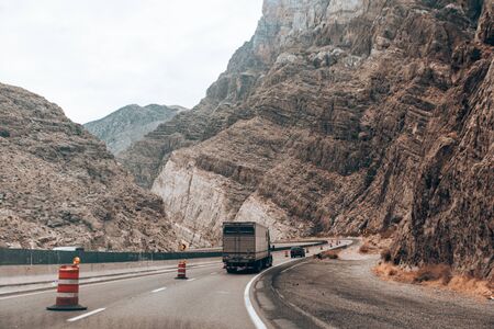 great basin hwy road to Hoover Dam, nevada, usa - december, 2019.