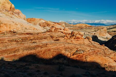 Panoramic view of Fire Canyon Silica Dome in Valley of Fire State Park, Nevada United States.
