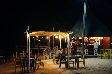 bar for tourists on the island holbox, mexico