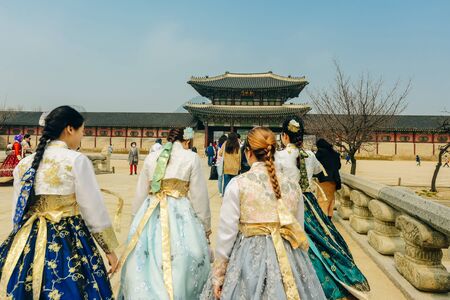 Gyeongbokgung Palace in Seoul City, South Korea - september, 2019.のeditorial素材