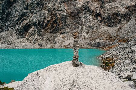 Majestic view of Laguna 69 in Huaraz Peru.の写真素材