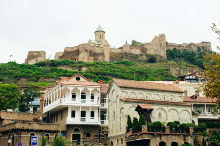 Tbilisi, Georgia - september, 2019 Panoramic view of Tbilisi city, old town and modern architecture
