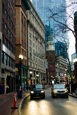 Boston, Massachusetts, USA - sep, 2019 city skyline on a cloudy day.のeditorial素材