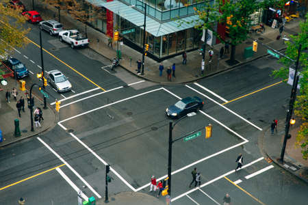 Vancouver BC, Canada View of downtown at big megapolisのeditorial素材