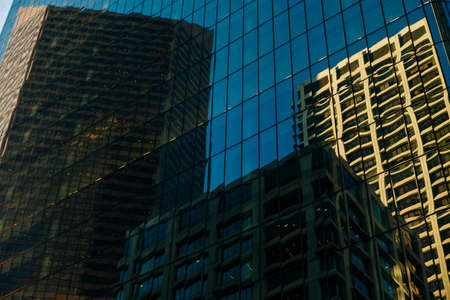 view of Calgary downtown on Centre Street showing tall corporate office skyscrapers. canada - sep 2019.のeditorial素材