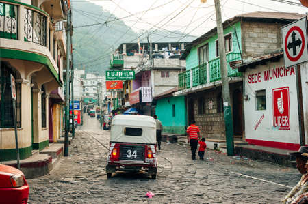 SAN PEDRO LA LAGUNA, GUATEMALA - APRIL 2019 View of San Pedro la Laguna town.のeditorial素材