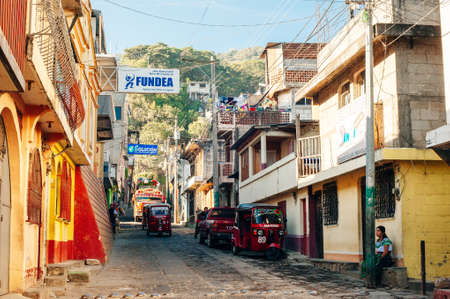 SAN PEDRO LA LAGUNA, GUATEMALA - APRIL 2019 View of San Pedro la Laguna town.のeditorial素材