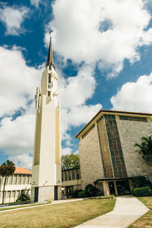 MIAMI, USA - MARCH 31, 2020 Miami Shores Presbyterian Church Schoolのeditorial素材