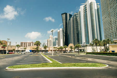 MIAMI, USA - MARCH 31, 2020 Empty streets of Miami Downtown.のeditorial素材