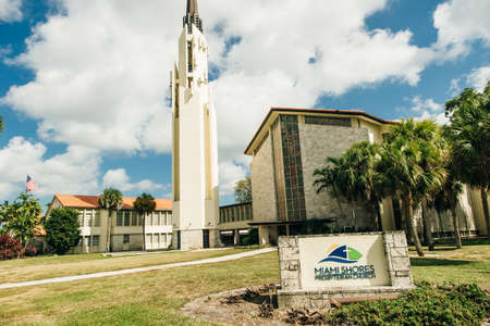 MIAMI, USA - MARCH 31, 2020 Miami Shores Presbyterian Church Schoolのeditorial素材