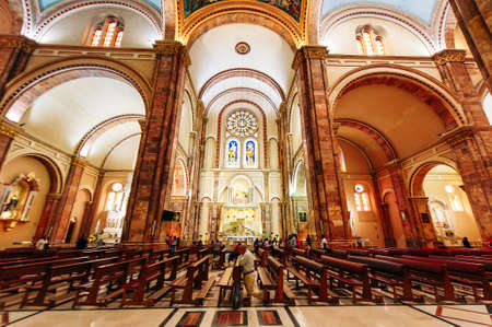 Cuenca, Ecuador - 2019 New Cathedral or Catedral de la Inmaculada Concepcion de Cuenca in center of Cuenca, UNESCO.のeditorial素材